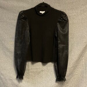 Heartloom Black Puff Sleeve Blouse